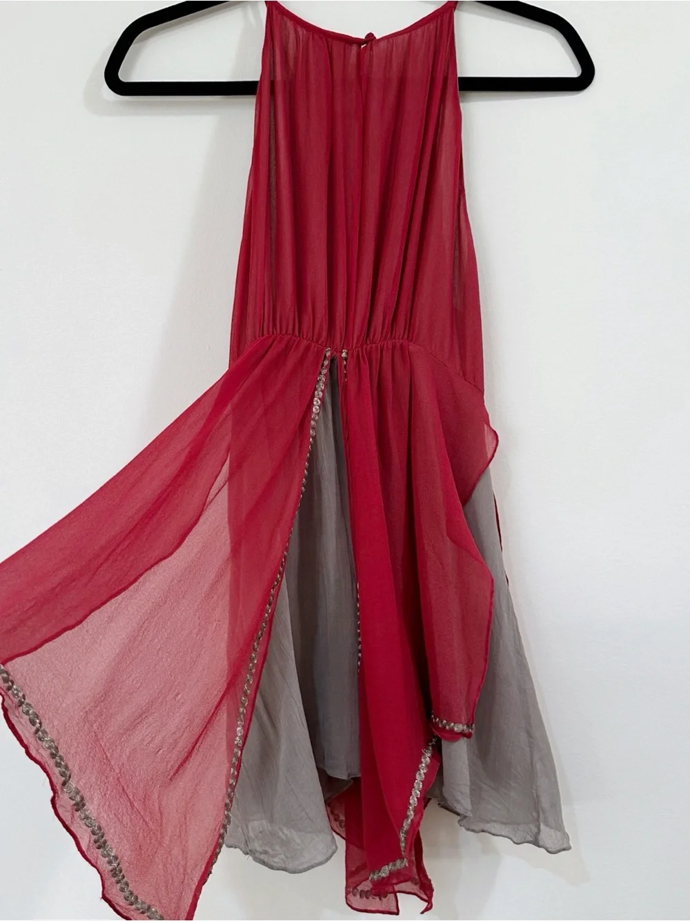 Anthropologie Saivana Halter Sleeveless Silk Red Top Size Medium